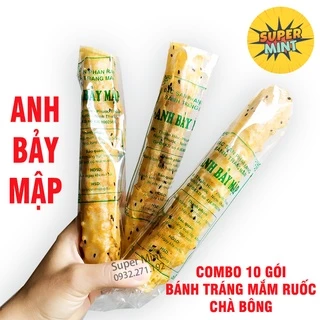 [Combo 10] Bánh tráng nướng cuốn mắm ruốc chà bông tép đặc sản Phan Rang - Anh Bảy Mập - món ăn vặt ngon - SuperMint