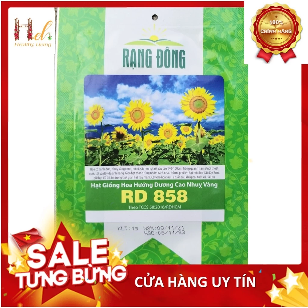 Hạt Giống Hoa Hướng Dương Nhụy Vàng, Thân Cao Dùng Để Cắt Cành hoặc Trồng Chậu - Hạt Giống Rạng Đông