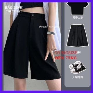 Quần Short Nữ Ống Rộng Bigsize Bảo Linh,Quần Đùi Cạp Cao Chun Sau Unisex Đi Chơi