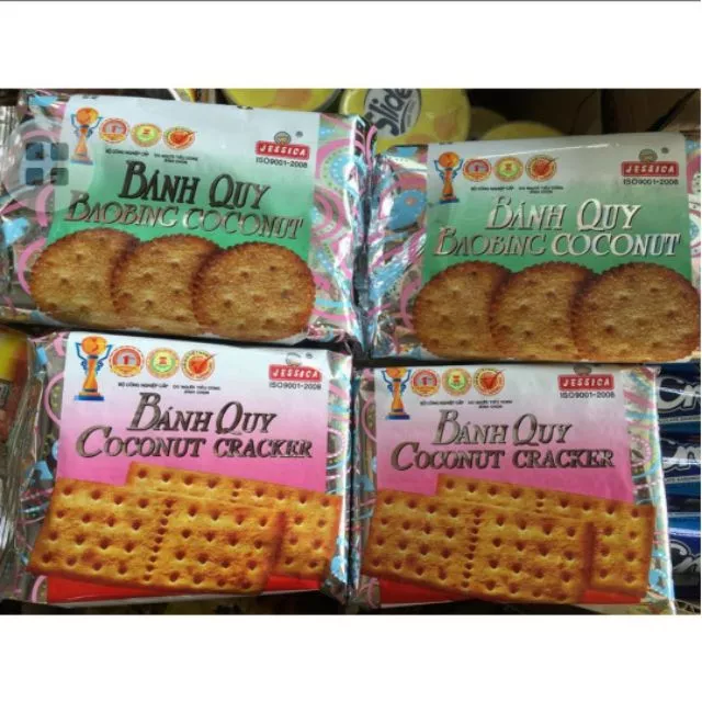 Bánh quy đường, bánh vuông đường, bánh tròn đường Coconut Cracker