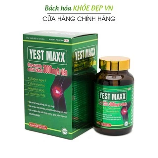 Viên uống bổ xương khớp Glucosamin 3000mg Yest Maxx - 60 viên [Yest Maxx Xanh]