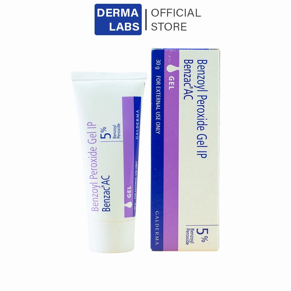 Benzac AC gel Ấn Độ (30g) 5% và 2.5% benzoyl peroxide, giảm mụn, hết mụn - by Harry