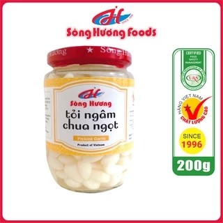 Tỏi Ngâm Chua Ngọt Sông Hương Foods Hũ 200g - Nấu lẩu mắm , Chưng trứng , ăn kèm cơm , bún