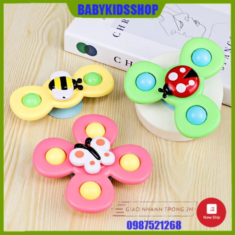 [HÀNG LOẠI 1, TO, ĐẸP] Set 3 con quay spinner, con quay đồ chơi, chong chóng dính tường, âm thanh vui nhộn cho bé