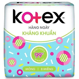 CHE TÊN Băng Vệ Sinh Kotex Hằng Ngày Hương Tự Nhiên Kháng Khuẩn 8 miếng