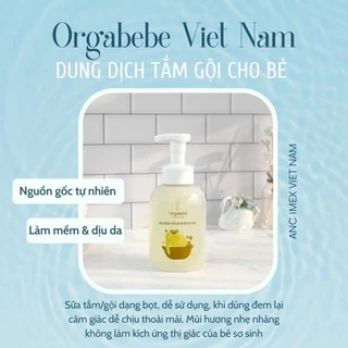 (CHÍNH HÃNG) Sữa tắm Orgabebe Organic 2 in 1 sạch sẽ, nhanh ráo, ít nhờn rít