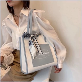 Túi xách nữ công sở,túi tote da đeo vai đi học đi làm thời trang cao cấp dáng hộp chữ nhật Fashion Kèm Khăn Lụa