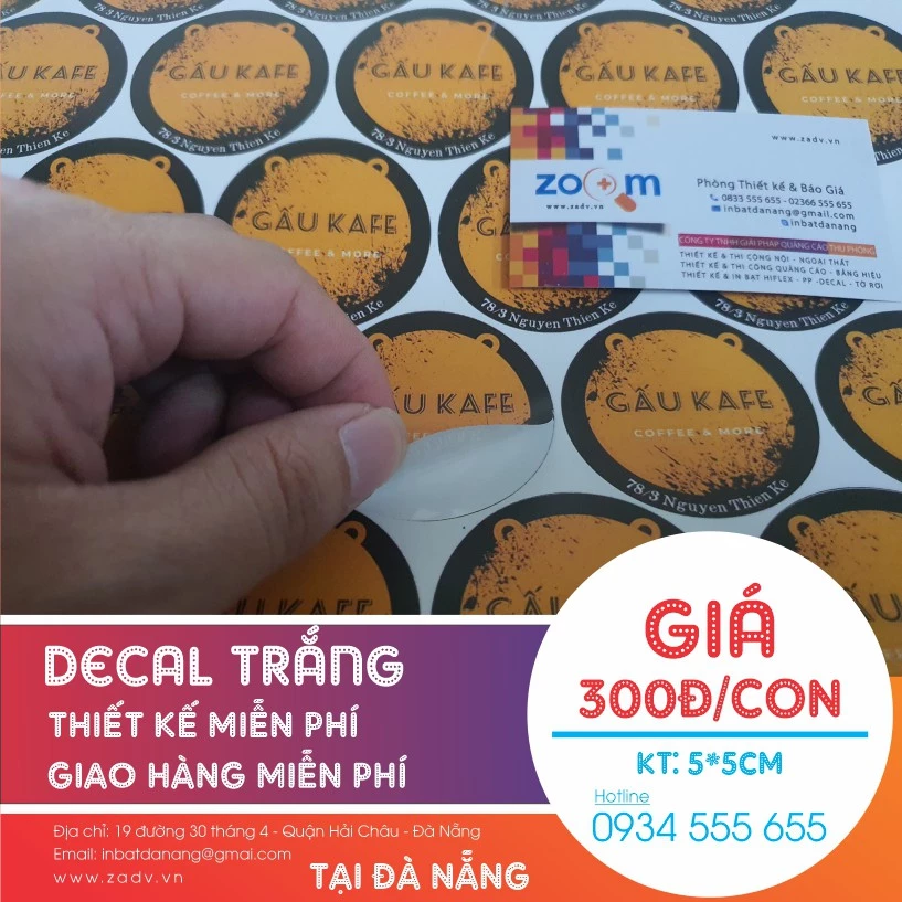 [ Combo tờ A3 ] Tem Nhãn decal dán Bao bì, chai thủy tinh ở Đà Nẵng