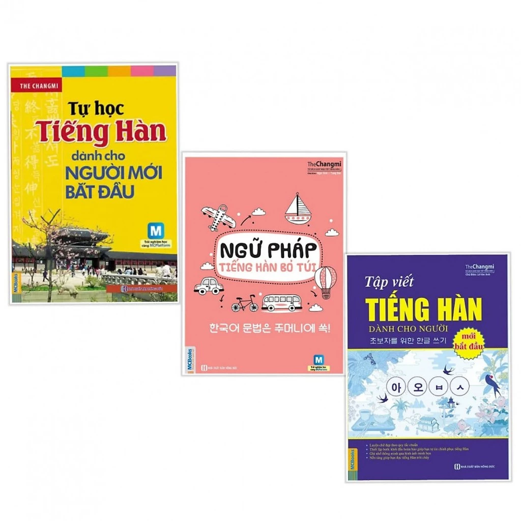 Sách - Combo Tự Học Tiếng Hàn Dành Cho Người Mới Bắt Đầu + Ngữ Pháp Tiếng Hàn Bỏ Túi+Tập Viết Tiếng Hàn