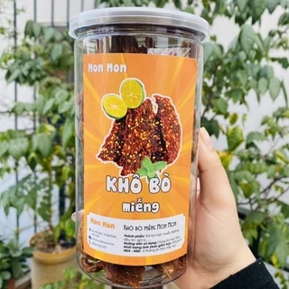 KHÔ BÒ MIẾNG - Hũ Pet - 250gr MonMon Food - đồ ăn vặt Hà Nội