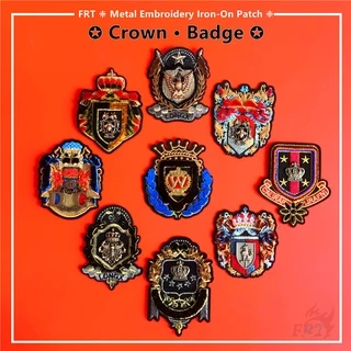 ☸ Vương miện • huy hiệu kim loại thêu iron-on patch ☸ 1pc luxury vintage eagle bee diy may on iron on badges patch