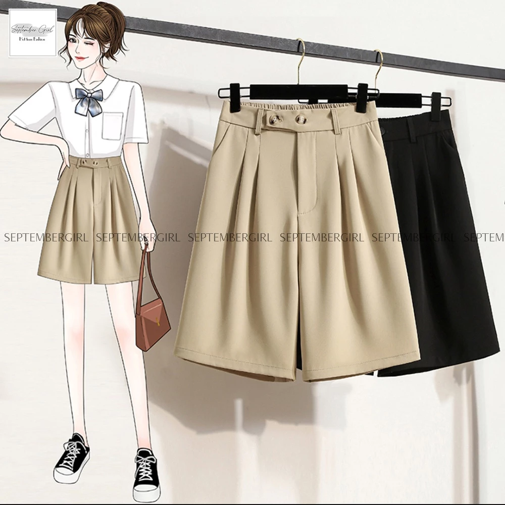 quần sooc nữ ống suông rộng phom chuẩn đẹp shorts nu 001
