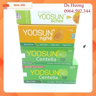 Kem Ngừa Mụn, Ngừa Thâm Yoosun Nghệ 25g , Rau Má 25g &50g, Yoosun Acnes