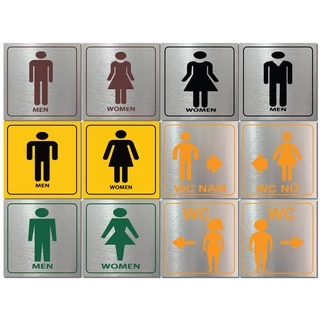 Biển chỉ dẫn lối đi toilet, bảng chỉ dẫn WC, nhà vệ sinh Nam nữ, bảng toilet in UV trên alu cao cấp bảo hành 5 năm