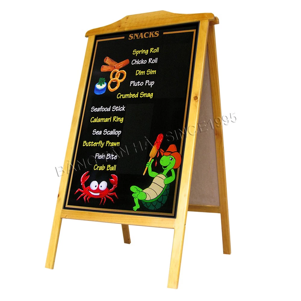 Bảng menu 2 mặt đứng Itala - Bảng Tân Hà - kích thước 60x120cm