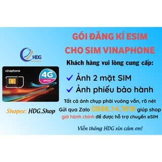 Đăng ký thông tin chính chủ, Gói esim cho sim vinaphone