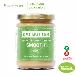 Bơ đậu phộng nguyên chất xay mịn Đạt Butter (240g)