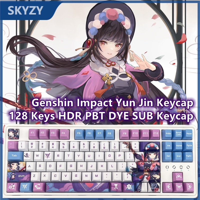 Bàn phím Yun Jin Keycap Cherry Profile Genshin Impact Theme Anime PBT Dye Sub