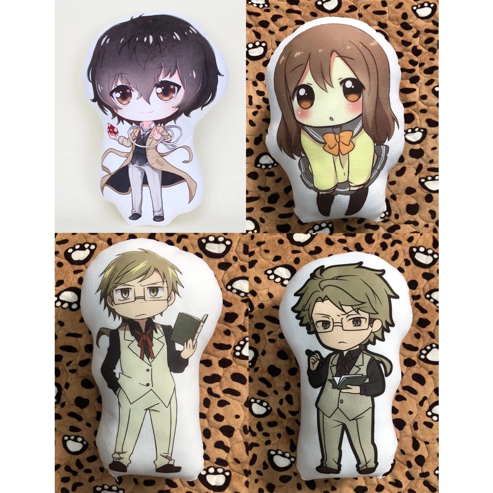 Gối ôm gấu bông in 2 mặt chibi  Dazai Osamu Bungou Stray Dogs M02