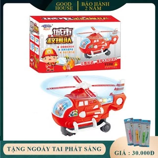 Đồ chơi máy bay trực thăng dành cho bé [có đèn và nhạc] - đồ chơi trẻ em tự xoay khi gặp chướng ngại vật