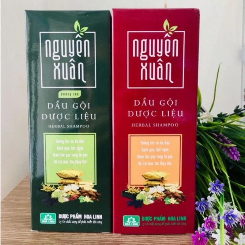 Dầu gội dược liệu nguyên xuân - Màu nâu, vàng và xanh chai 200ml