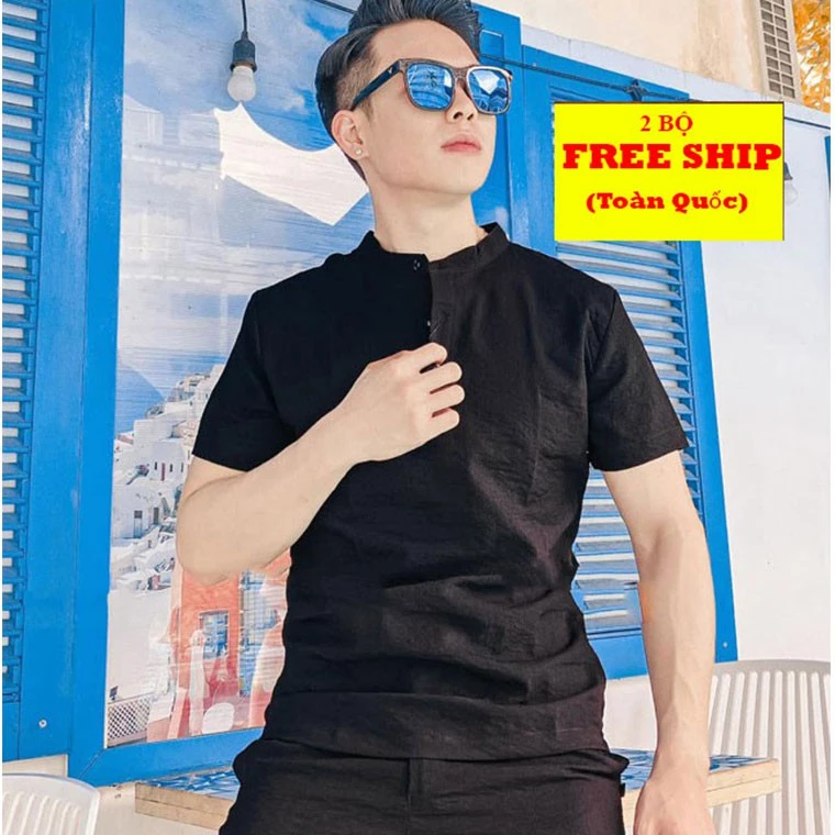 [FREESHIP ⚡SIÊU SALE⚡] Bộ Đũi Nam cổ Tàu Full màu