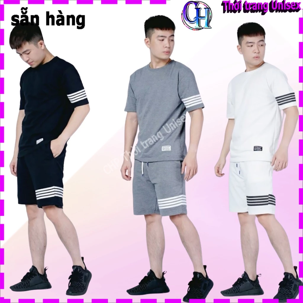 💥 XẢ KHO 💥 Đồ bộ nam nữ quần áo thể thao MÙA HÈ chất thun lưới mè cao cấp co dãn 4 chiều 2 màu đen xám PLACES H01