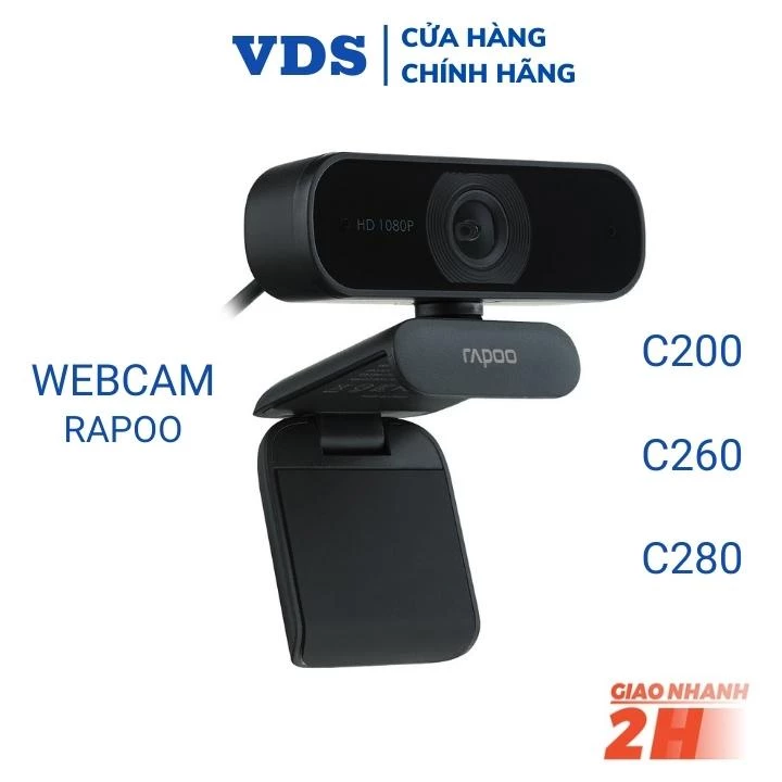 Webcam máy tính PC livestream HD,Full HD,2K có MIC Rapoo C200 C260 C280-VDS SHOP