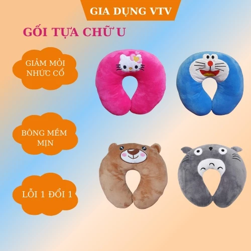 Gối chữ U chống mỏi cổ, Gối tựa cổ văn phòng, đi máy bay, ô tô chống mỏi cổ Gia Dụng VTV