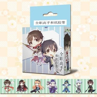 (không hộp) Băng dính Toàn chức cao thủ washi tape trang trí hoạ tiết in hình anime chibi