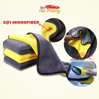 KHĂN MICROFIBER 2 LỚP LAU XE Ô TÔ, NHÀ CỬA CHUYÊN DỤNG loại 30cm x 60cm