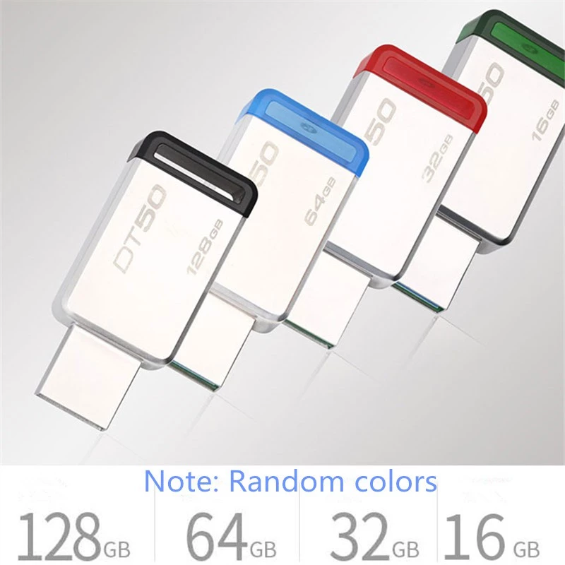 Kingston (DT50 / 32GBFR) Kim Loại USB 16GB 32GB 64GB 128GB USB 3.1 Ổ Đĩa Flash Pendrives