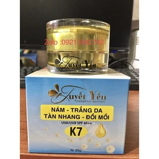 kem Tuyết Yến K7 hết nám trắng da tan nhang đôi môi hủ  25g