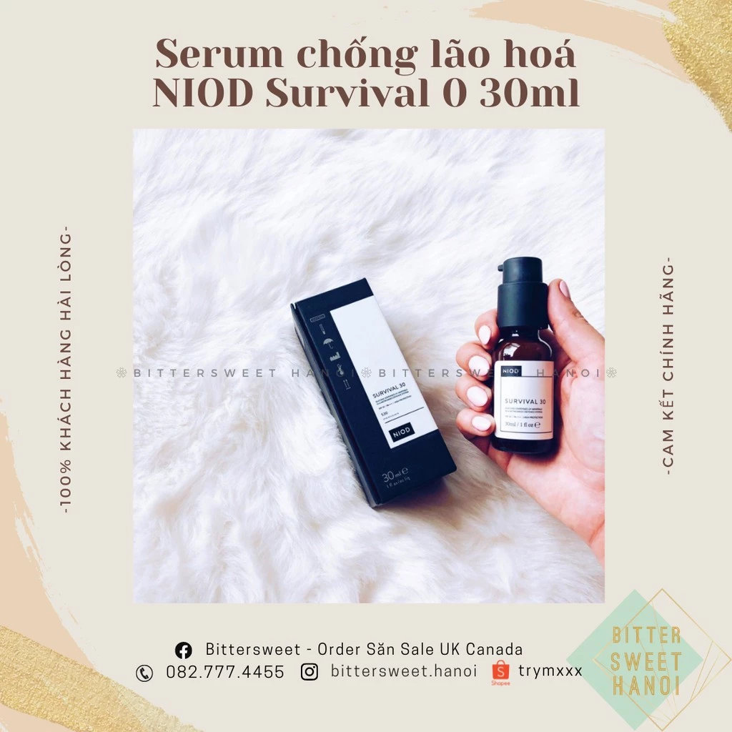 [bill Canada] Serum Chống Nắng Bảo Vệ Da Niod Survival 30| Serum chống lão hoá NIOD - Survival 0 30ml