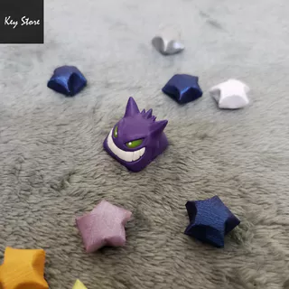 Nút bàn phím cơ artisan keycap gengar tím mắt phản quang