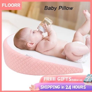 Gối Nằm Nghiêng Hình Tam Giác Chống Trượt Bằng Cotton Cho Bé Sơ Sinh