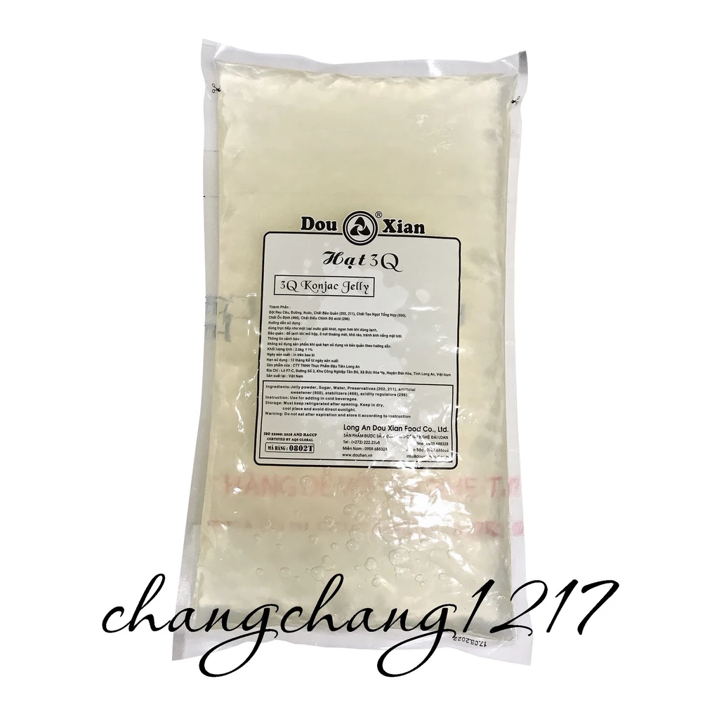 Thạch Ngọc Trai (Trân Châu) Trắng Caramel Cà Phê 3Q Douxian Konjac Gói 2kg