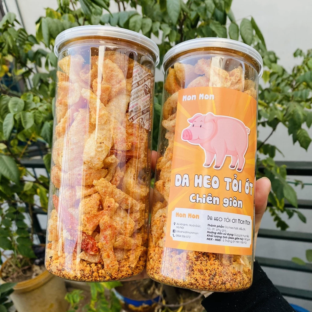 DA HEO TỎI ỚT - 140gr MonMon Food - đồ ăn vặt Hà Nội