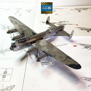 Mô hình 3D kim loại lắp ráp Máy bay ném bom hạng nặng Avro Lancaster [Chưa lắp]