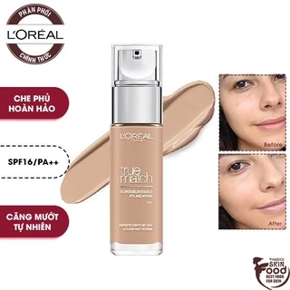 Kem Nền Mịn Nhẹ Cho Lớp Nền Hoàn Hảo, Lâu Trôi L'Oreal True Match Super-Blendable Foundation SPF16/PA++ 30ml