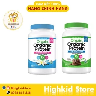 Bột Protein hữu cơ Orgain Organic Protein Mỹ - vị vani hàng Mỹ chính hãng