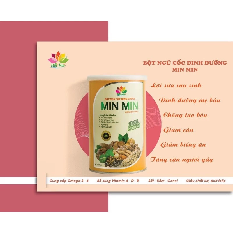 Ngũ cốc lợi sữa minmin 1 hộp 500g