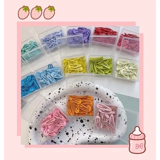 Kẹp tóc sơn phủ gel mềm đủ màu mini dài 3cm cho bé