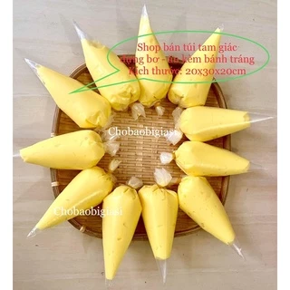 1kg túi tam giác nhỏ 20x30cm đựng 100g bơ ăn kèm bánh tráng vừa đẹp, vừa sang, vừa tiện lợi (sp y hình)