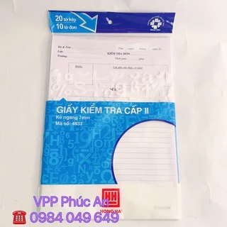 Giấy kiểm tra kẻ ngang Hồng Hà (4933)