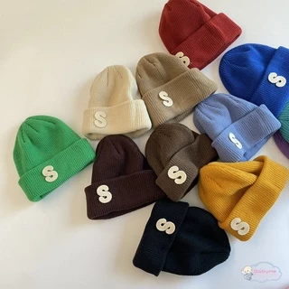 Mũ Beanie Dệt Kim Co Giãn Giữ Ấm Cho Bé