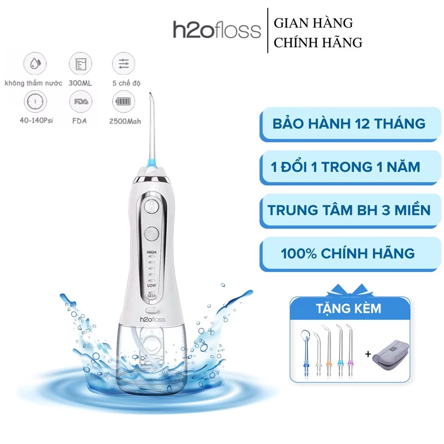 Máy tăm nước cao cấp H2OFLOSS HF-6P Thế Hệ Mới | Hàng Chính Hãng - Chăm Sóc Răng Miệng Hiệu Quả