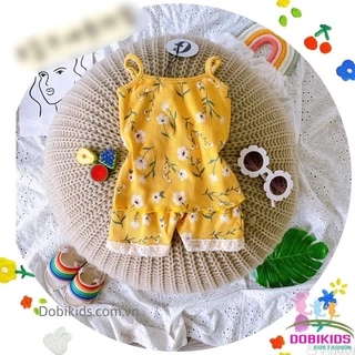 Đồ bộ bé gái bộ 2 dây cho bé vải thun cotton hoạ tiết siêu dễ thương mềm mát co giãn nhiều cho be 08-25kg