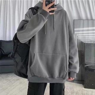 Áo Hoodie Nỉ bông TRƠN màu Xám/Xám xanh UNISEX/Nam nữ unisex/ HOODIE TRƠN