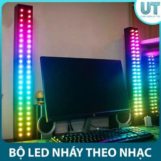 LED nháy theo nhạc 2 cột FullColor - Mỗi cột 100LED - Bản 2024 - Thêm cổng audio - có ic đệm (Đấu nối sẵn)